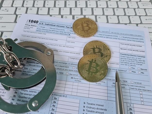 A close-up image of an official IRS document or tax form specifically related to cryptocurrency reporting, highlighting key sections and instructions. The image should convey seriousness and attention to detail.