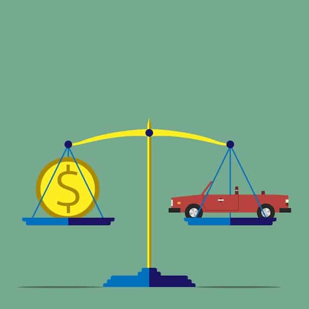 Graphic illustration of a balanced scale, with 'Federal Spending' on one side and 'Tax Revenue' on the other, gradually leveling out to represent the goal of balanced budget and deficit reduction.