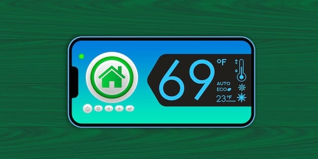 A close-up of a smart thermostat screen displaying a weekly energy usage graph. The graph shows a clear decrease in energy consumption after implementing optimized settings.