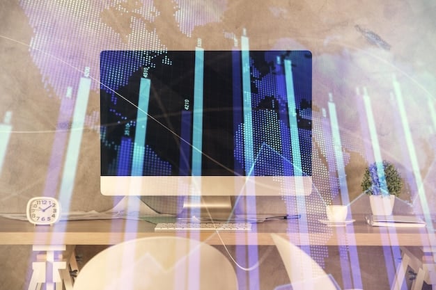A digital display showing network security analysis, with graphs and charts illustrating data traffic and potential security threats. The interface is complex, with various security icons and data streams visible.
