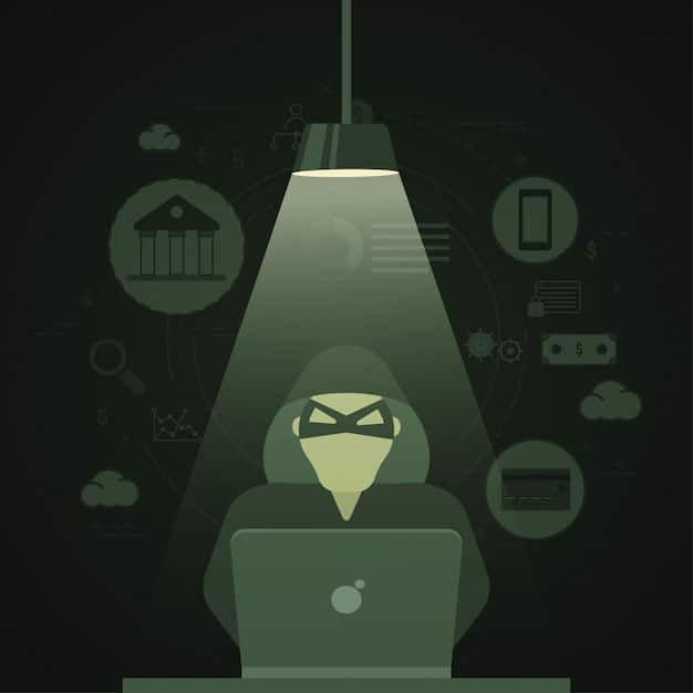 A graphic representation of a hacker using AI to scan and exploit vulnerabilities in a smart home network. The image includes visual elements such as code snippets, network diagrams, and smart device icons.