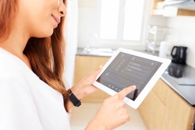 A user interface showing a software update process on a smart home device, with progress bars and version numbers visible. The screen displays a message like 