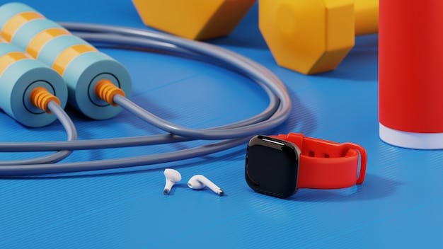 Close-up shot of various wearable sensors, including a smartwatch, a fitness tracker, and a smart ring. The sensors are displaying real-time health data, such as heart rate, steps taken, and sleep patterns. The background is a blurred image of a modern bedroom, highlighting the integration of these devices into daily life.