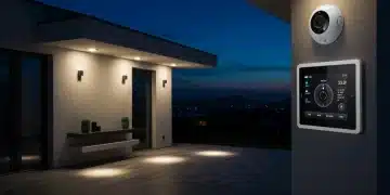 Modern smart home interior with integrated lighting and smart devices.