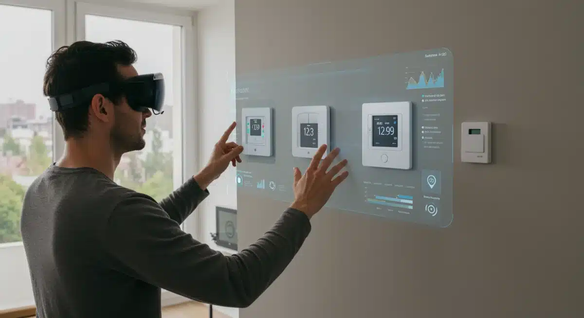 AR glasses user customizing smart home device placement