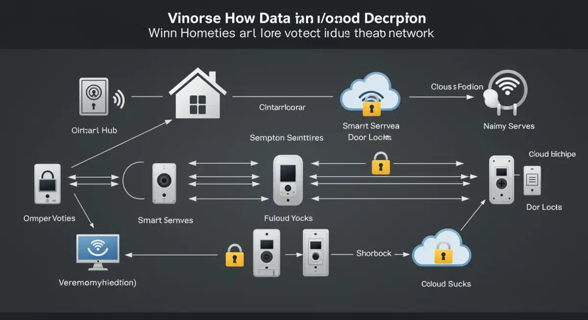 Encrypted data flowing securely through a smart home network