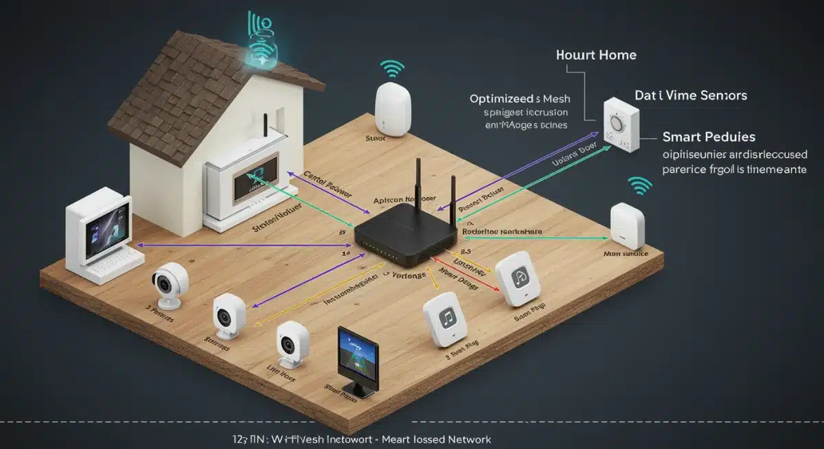 Diagram of an optimized home network topology with mesh Wi-Fi