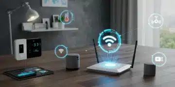 Optimized smart home network setup with glowing Wi-Fi signal
