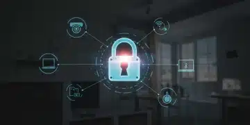 Smart Home Data Safety: 2026 Privacy Regulations Explained Digital padlock protecting smart home data on a futuristic interface