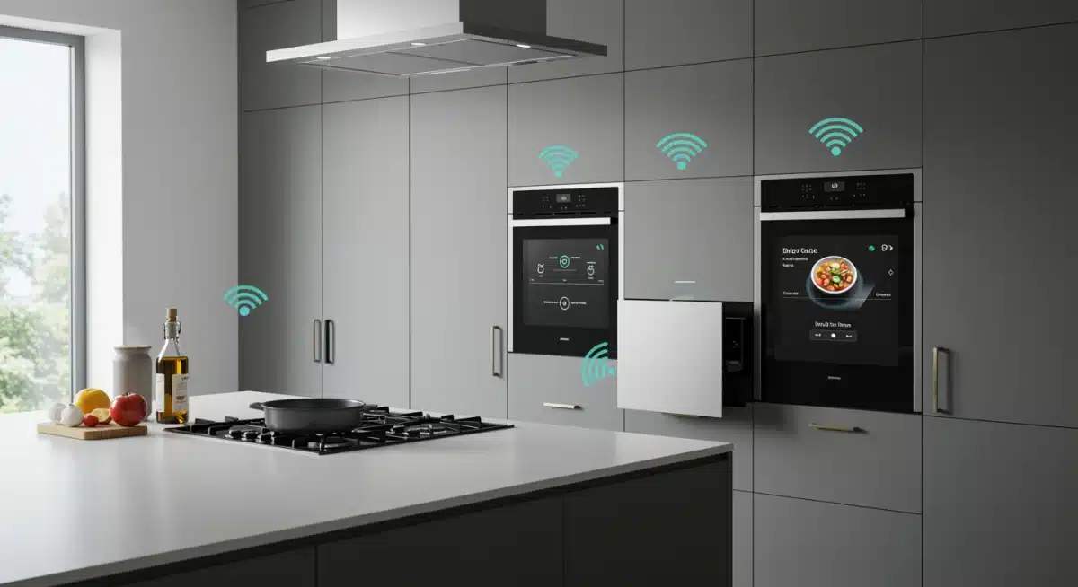 Smart kitchen with AI-powered predictive appliances and integrated sensors