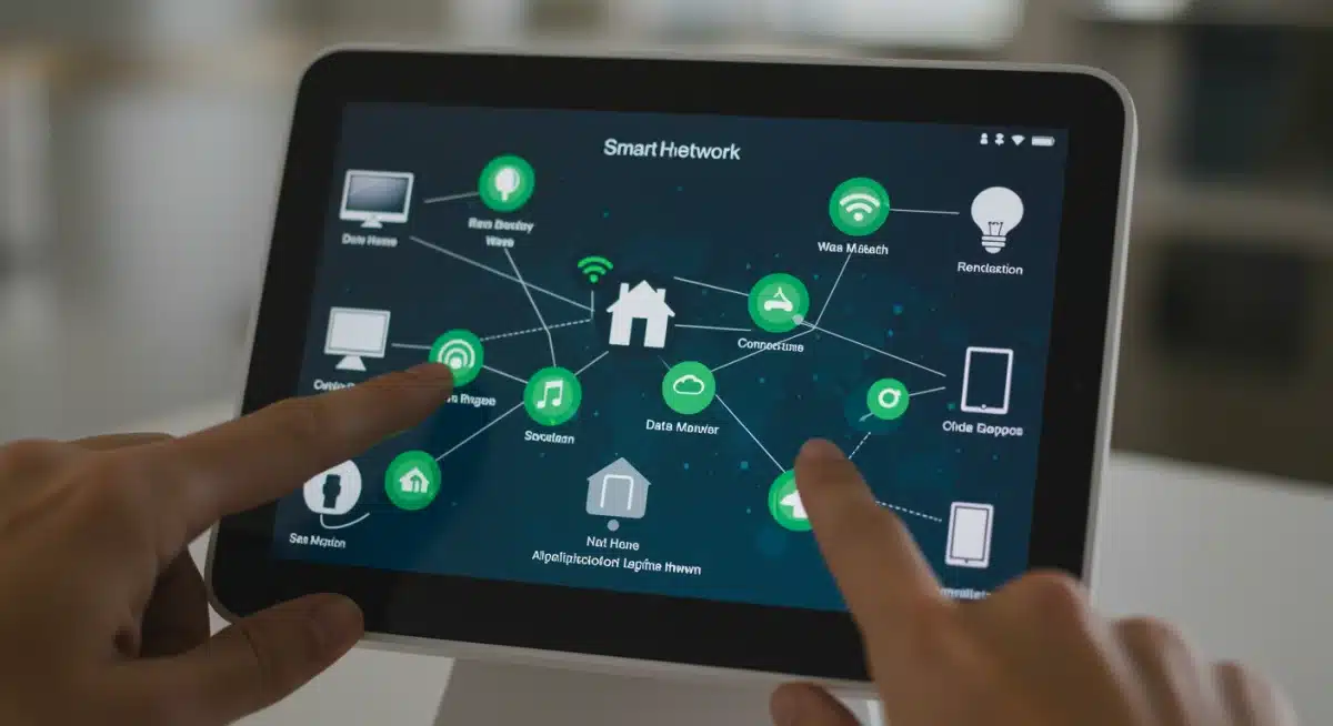 Smart home hub displaying a robust mesh network of connected devices