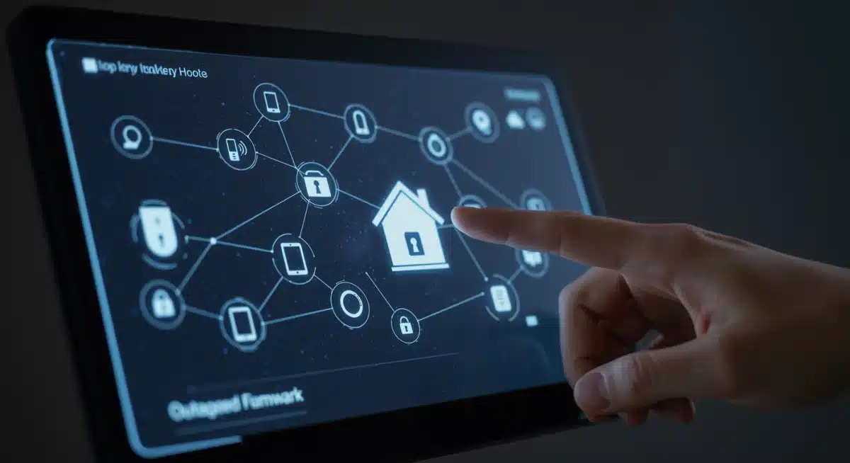 Hand updating smart home security system firmware on a touchscreen control panel