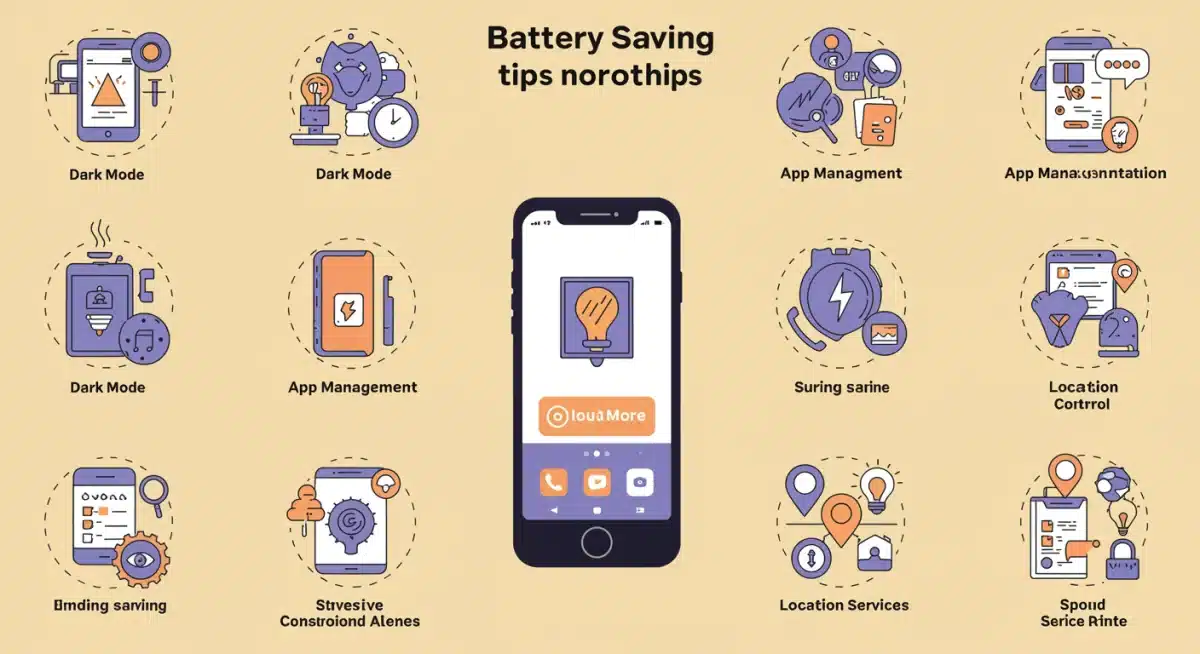 Infographic of battery saving tips for smart devices