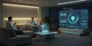 Futuristic family enjoying personalized smart home experience