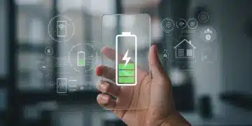 Futuristic smartphone with extended battery life display