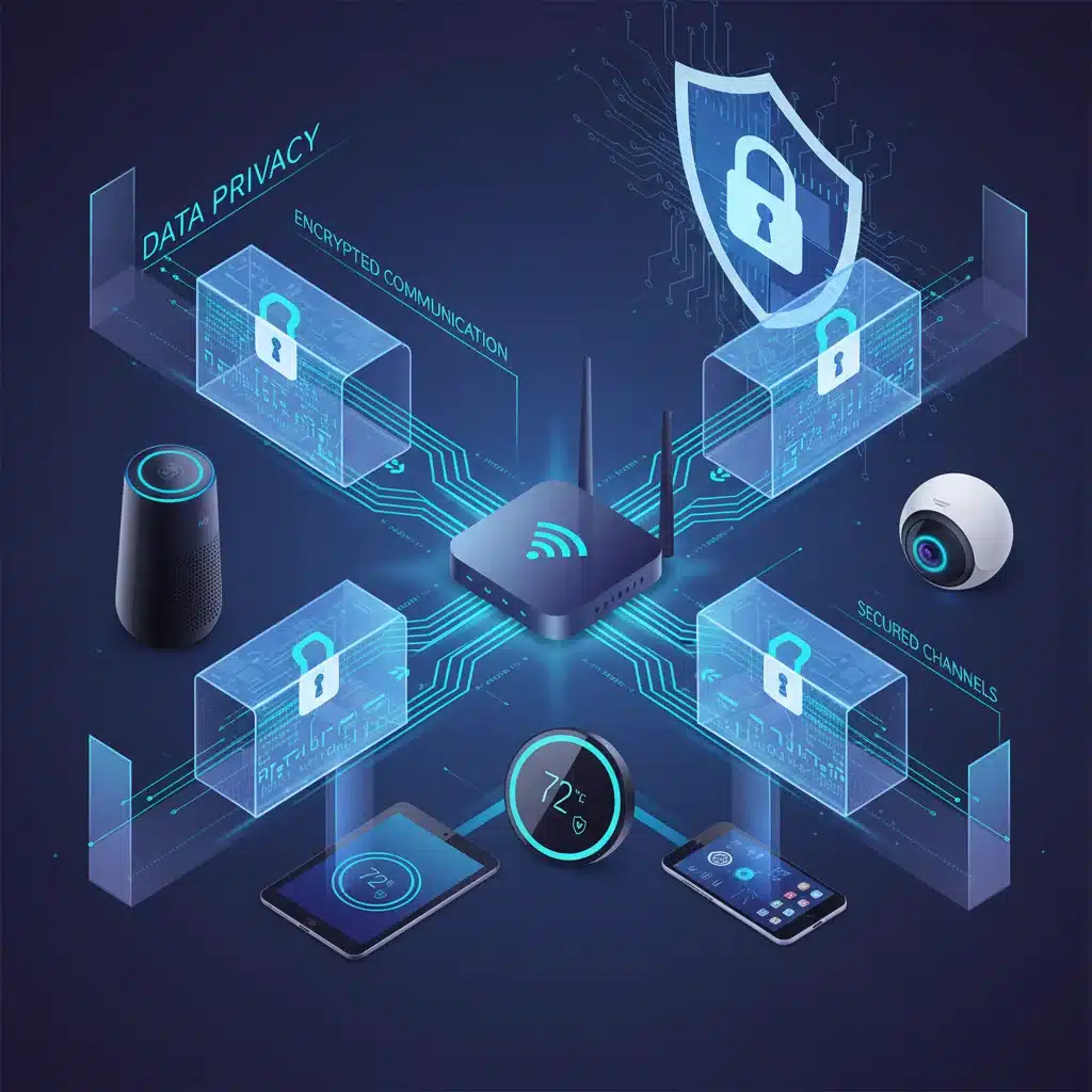 Encrypted data flow between smart home devices