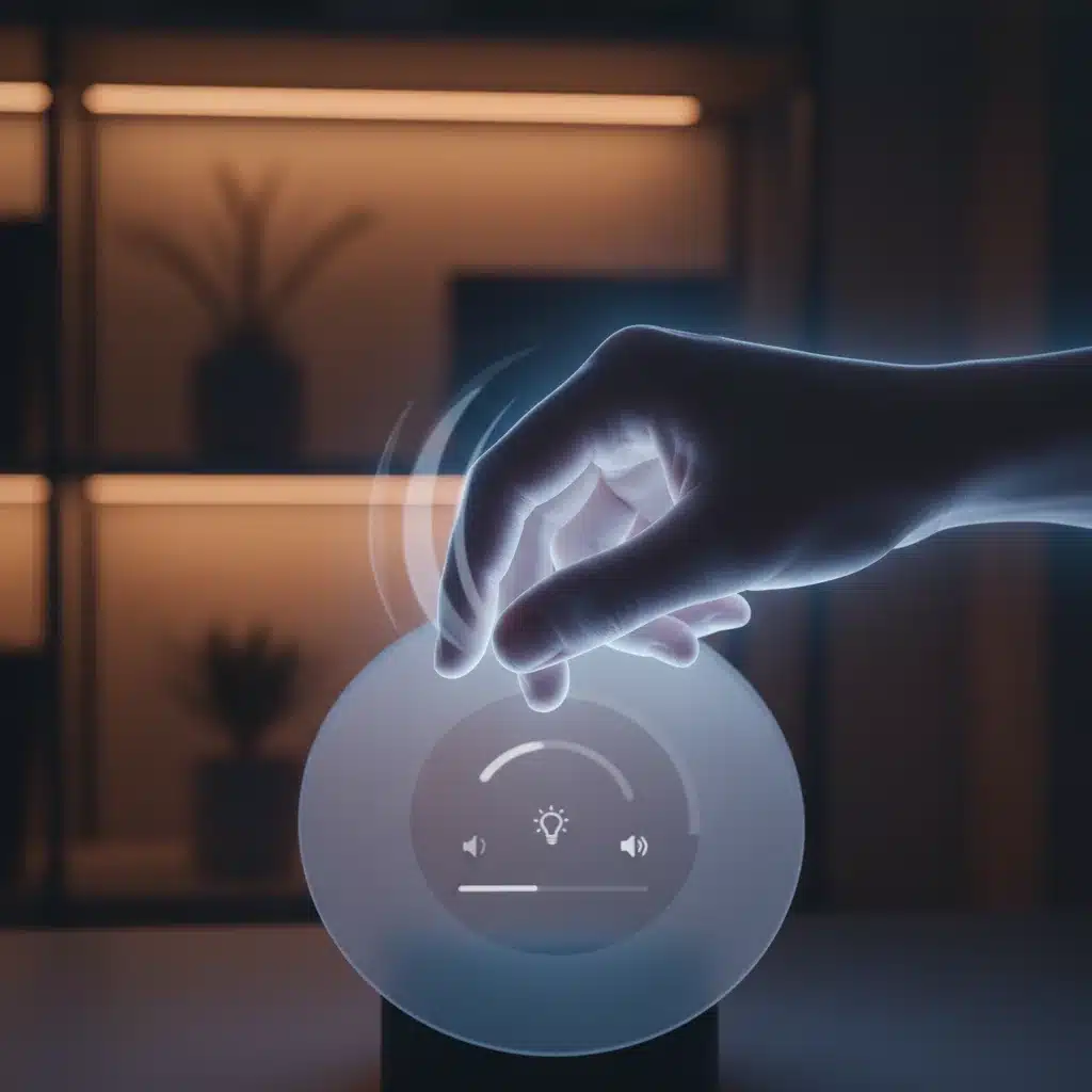 Hand performing a gesture to control smart home devices
