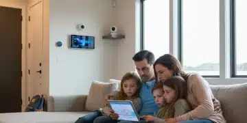 Family using smart home tech for emergency preparedness
