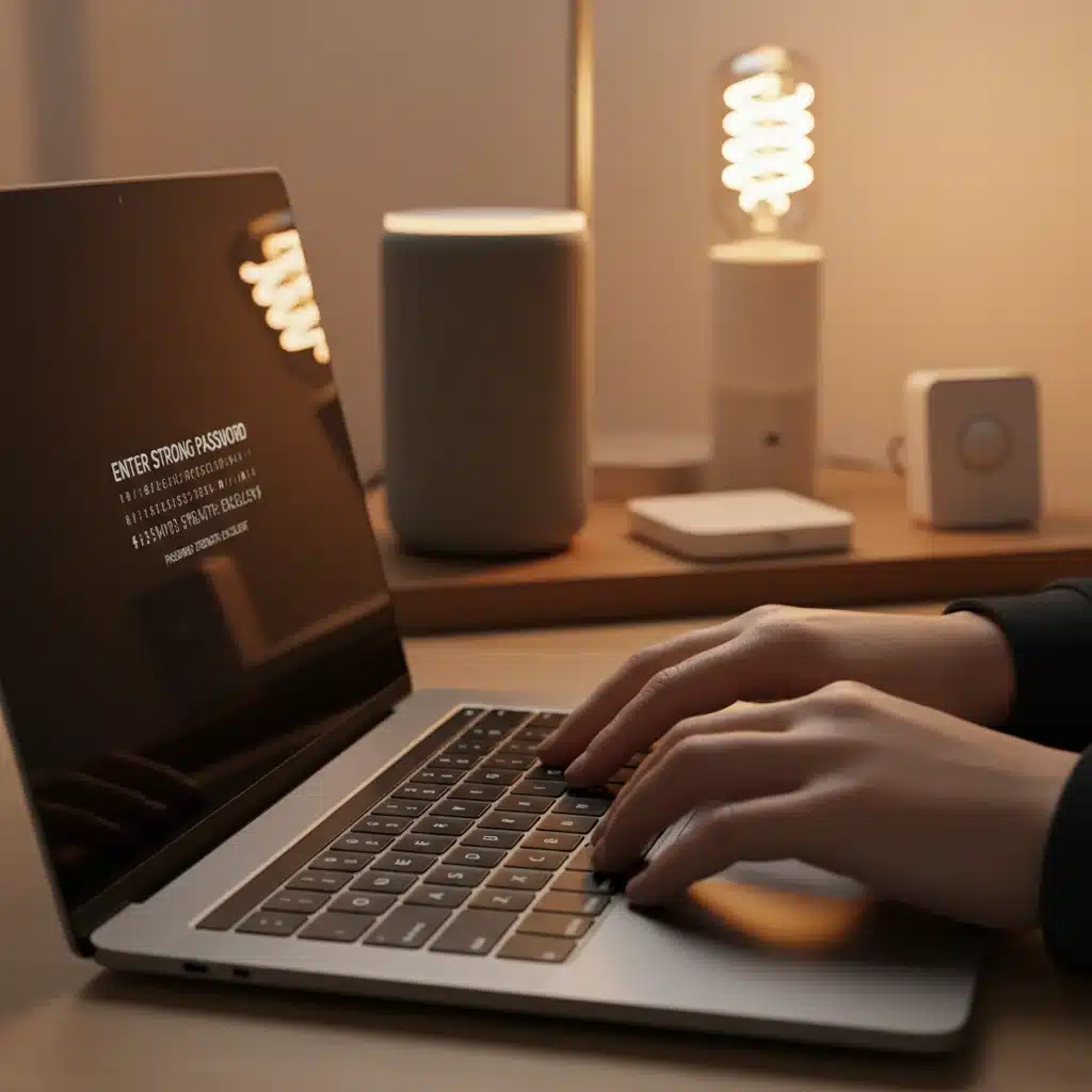 Typing a strong password for smart home device security