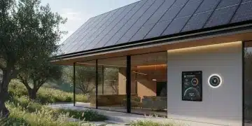 Sustainable smart home with solar panels and smart energy management