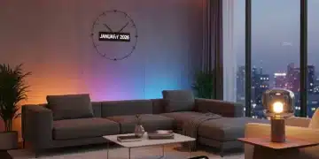 Modern living room with smart lighting bundles on sale, January 2026