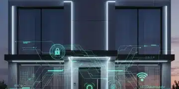 Futuristic smart home with biometric security and AI integration