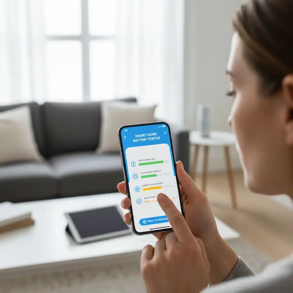 Checking smart device battery status on app