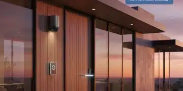 Smart security system on a modern home, showing insurance savings