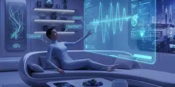 Person using voice commands to control a futuristic smart home setup in 2026