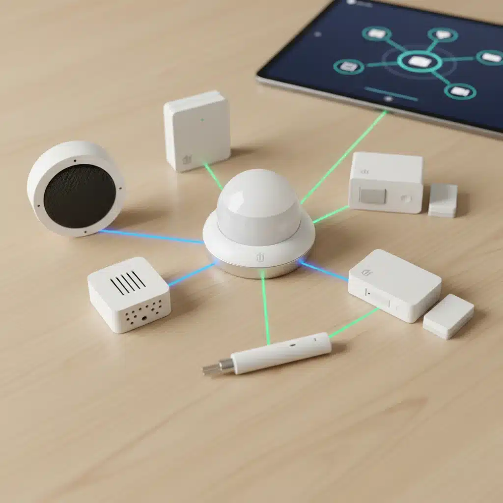 Array of smart home security sensors for comprehensive protection